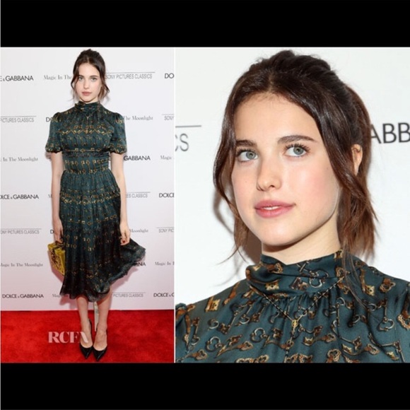 Dolce & Gabbana Key Print Pleated MIDI Dress - Picture 3 of 5